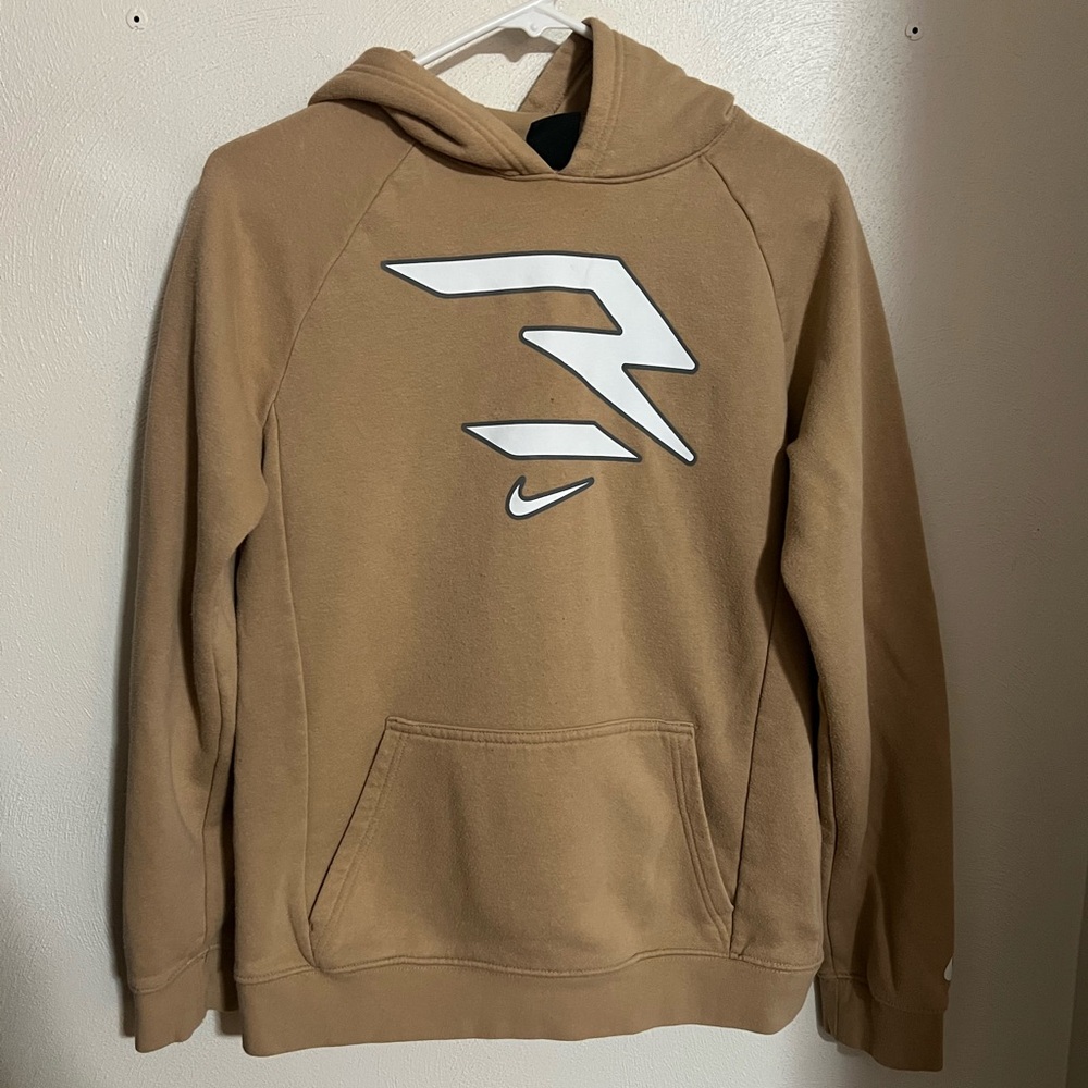NIKE 3Brand Russell Wilson All Day Performance Hoodie‎ Tan White Boy's Size XL